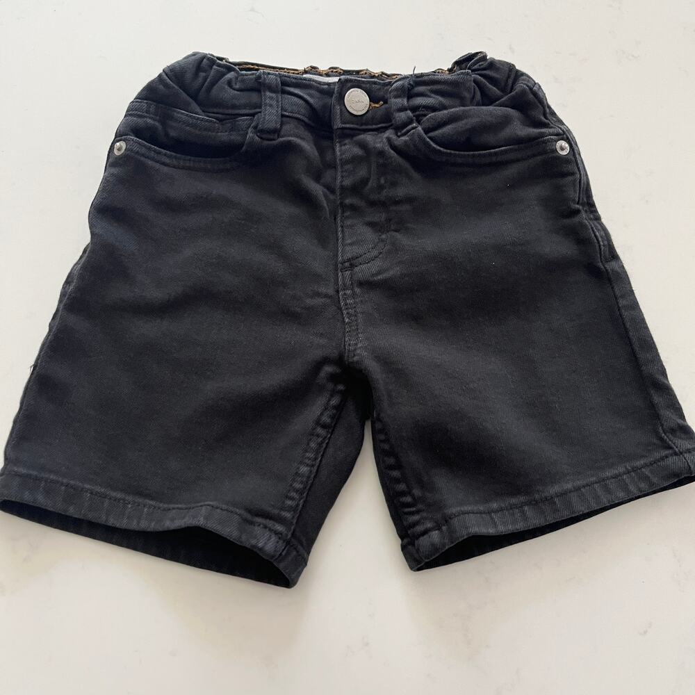 Zara Boys Black Denim Shorts Size 2-3  Streetwear Skate Casual Grunge